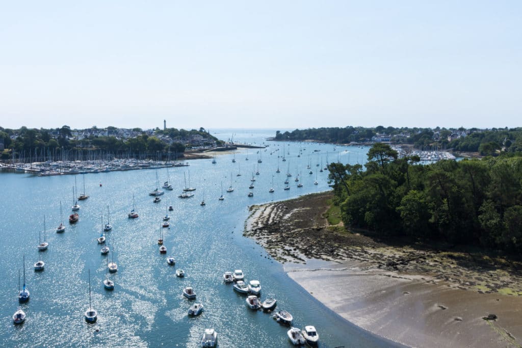 Bénodet et Sainte-Marine depuis le Pont de Cornouaille, Bretagne